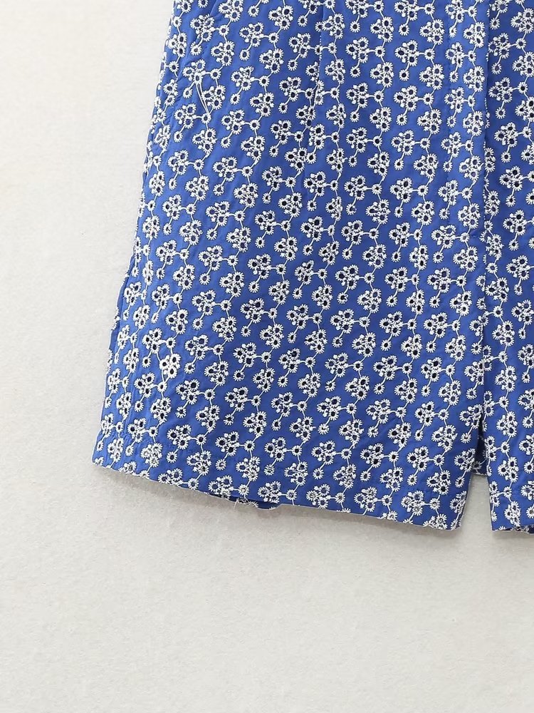 Portez un bermuda décontracté taille haute brodé