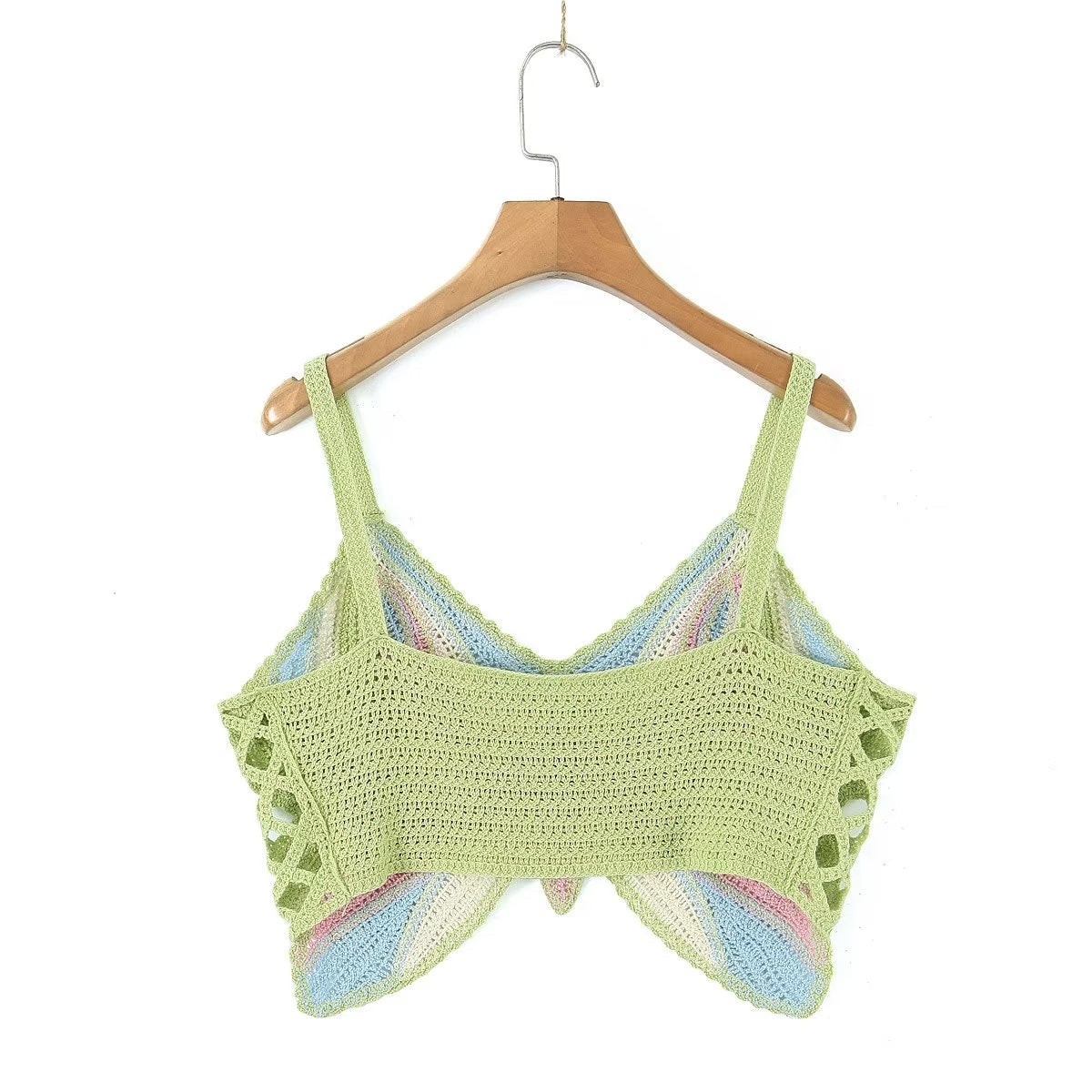 Beaded Vintage Bow Sling Crocheted Short Small Sling
