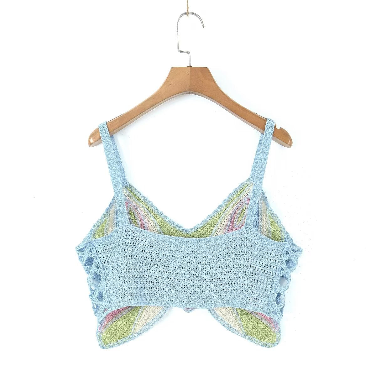 Beaded Vintage Bow Sling Crocheted Short Small Sling