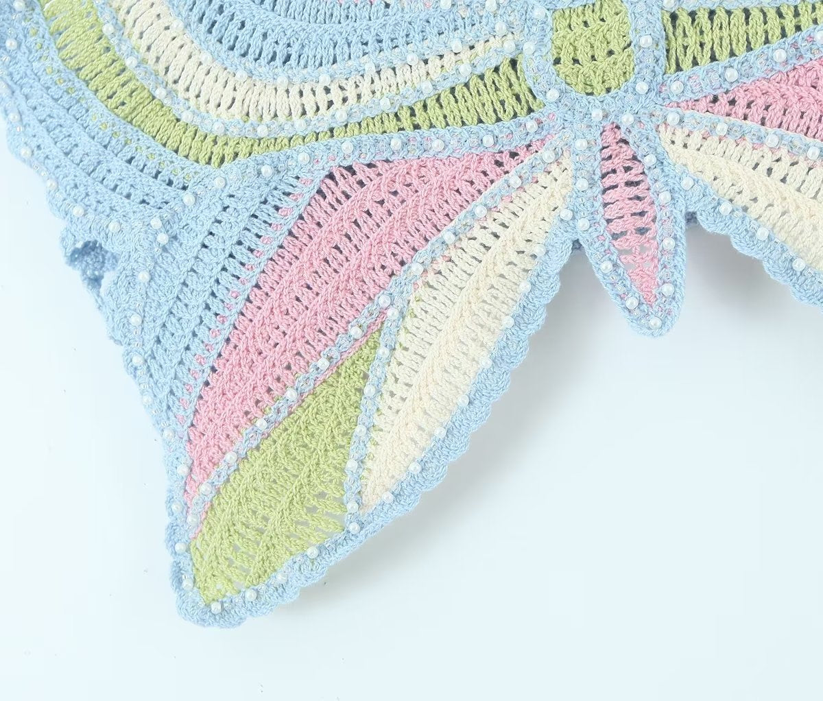 Beaded Vintage Bow Sling Crocheted Short Small Sling