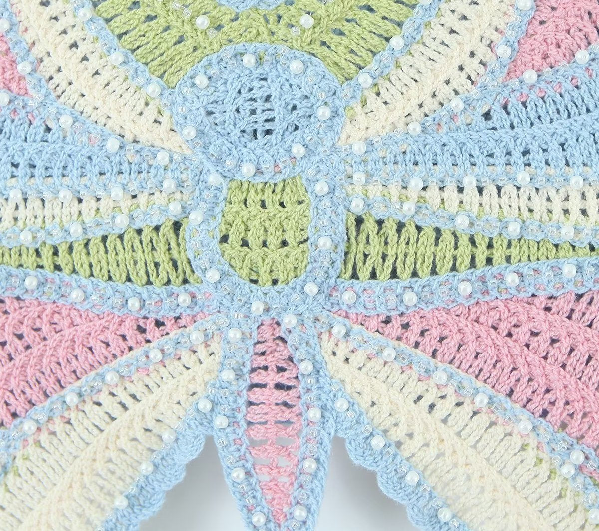Beaded Vintage Bow Sling Crocheted Short Small Sling