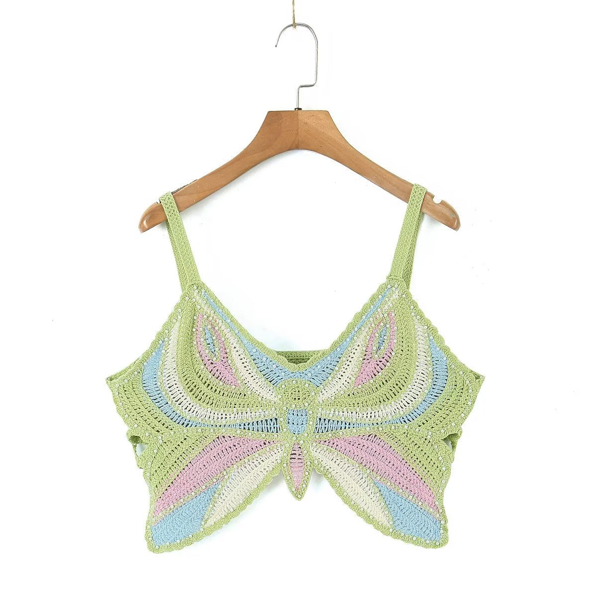 Beaded Vintage Bow Sling Crocheted Short Small Sling