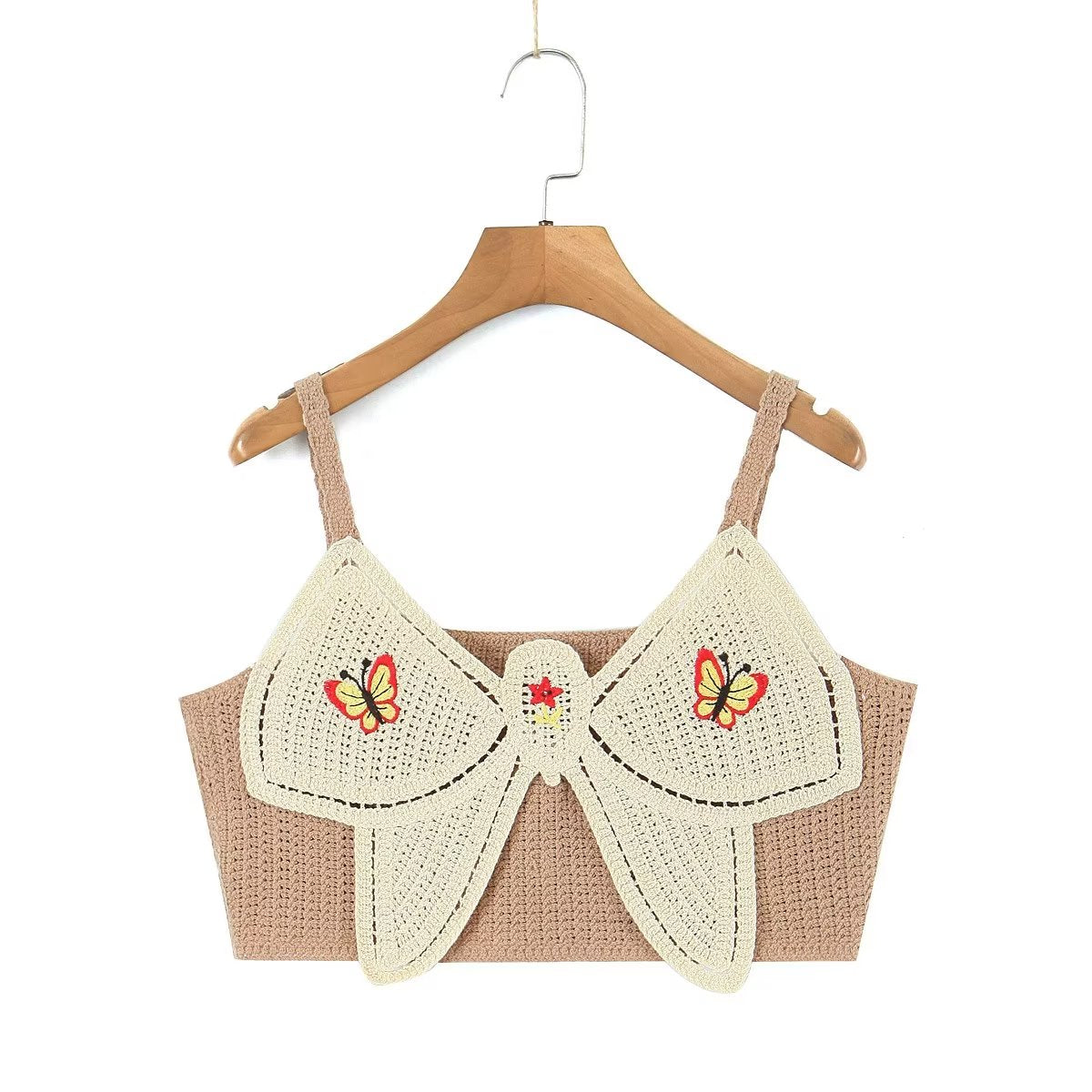 Early Bow Embroidered Slip Top Knitted Vest