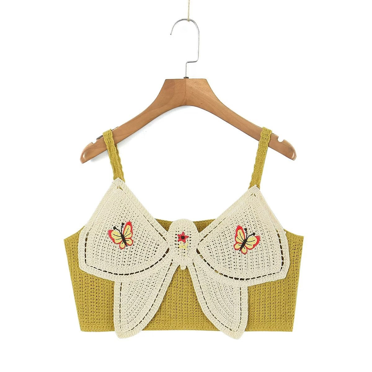 Early Bow Embroidered Slip Top Knitted Vest