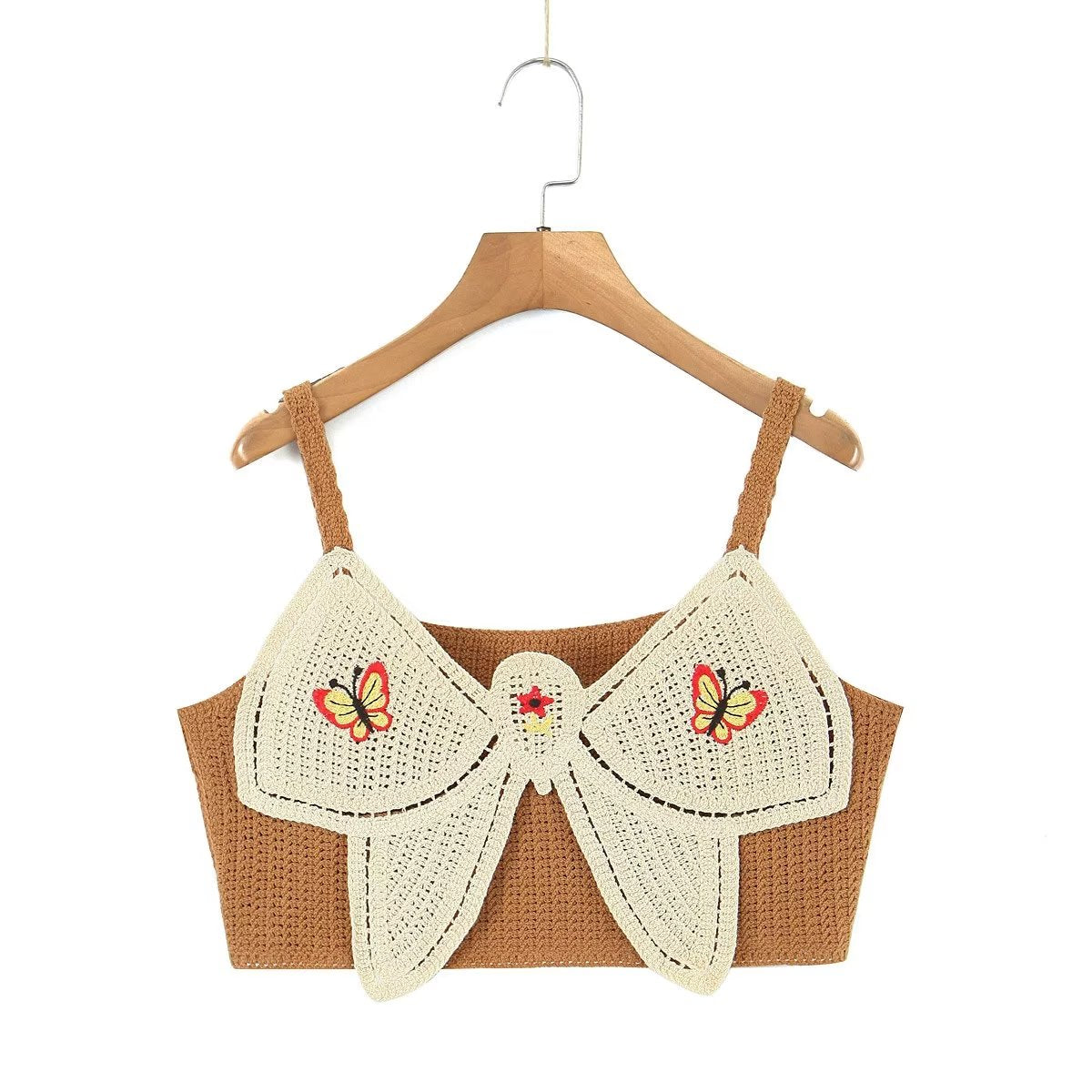 Early Bow Embroidered Slip Top Knitted Vest