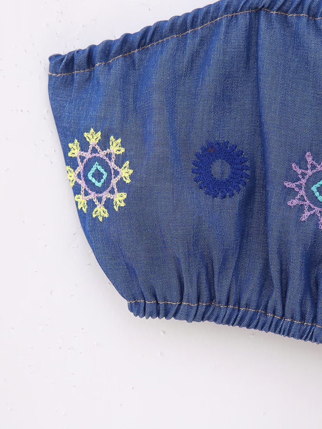 Street Embroidery Short Strap Top