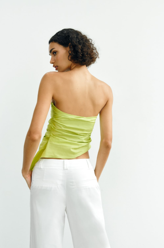 Vest Pleated Slim Asymmetric Tube Top