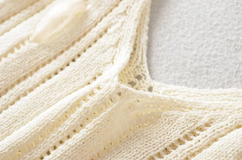Hollowed out Patchwork Knitting Strap Top