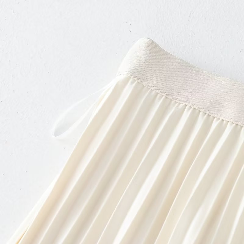 Fall Reversible Pleated Pleated Skirt High Waist Slimming Gauze Skirt Mid Length