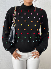 Color Beaded Knitwear Sweater