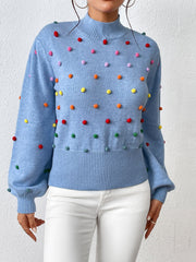 Color Beaded Knitwear Sweater