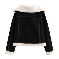 Double Sided Short Warm Faux Shearling Jacket