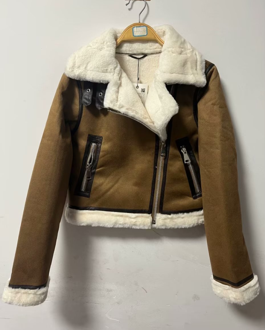 Double Sided Short Warm Faux Shearling Jacket