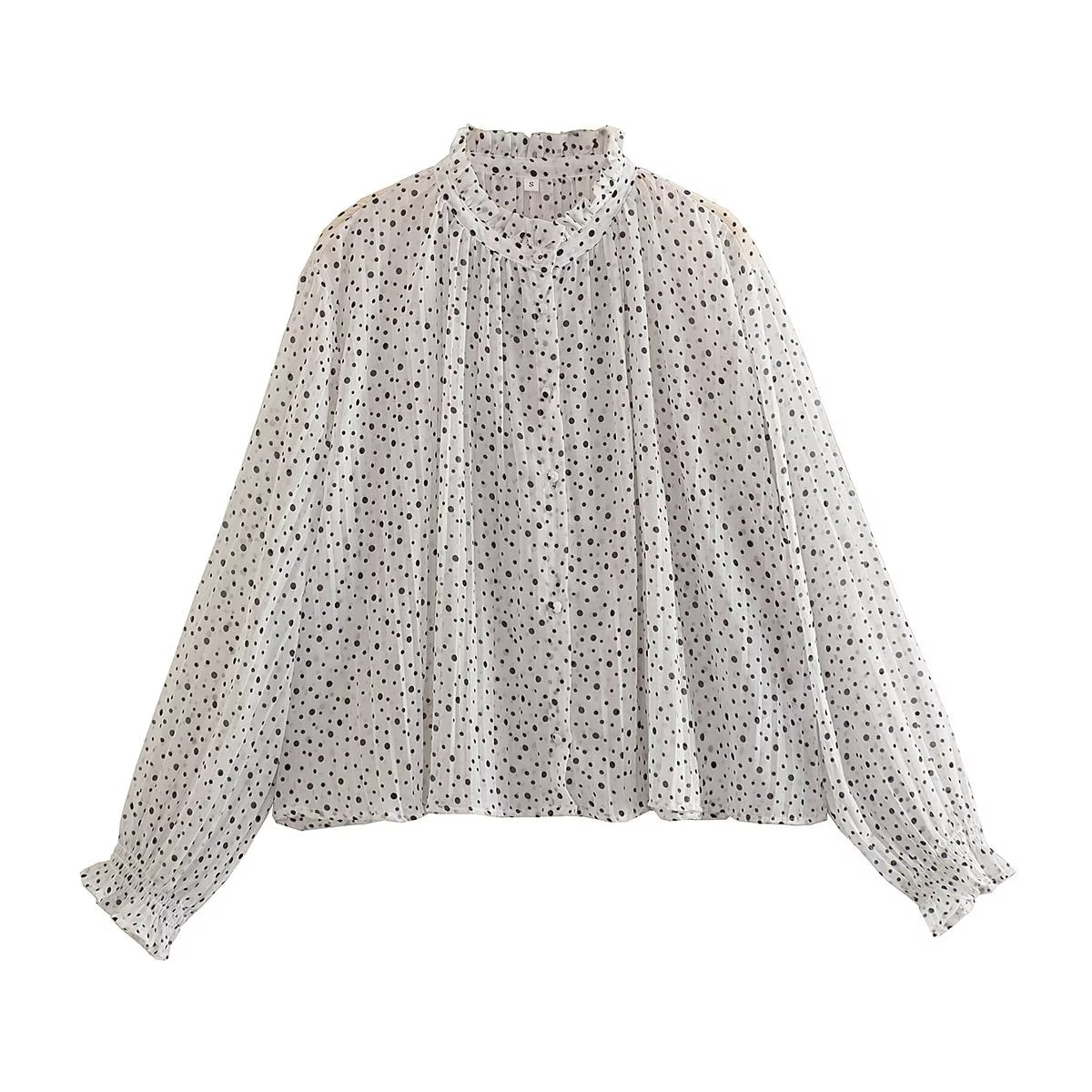 Chemise à pois avec dentelle western