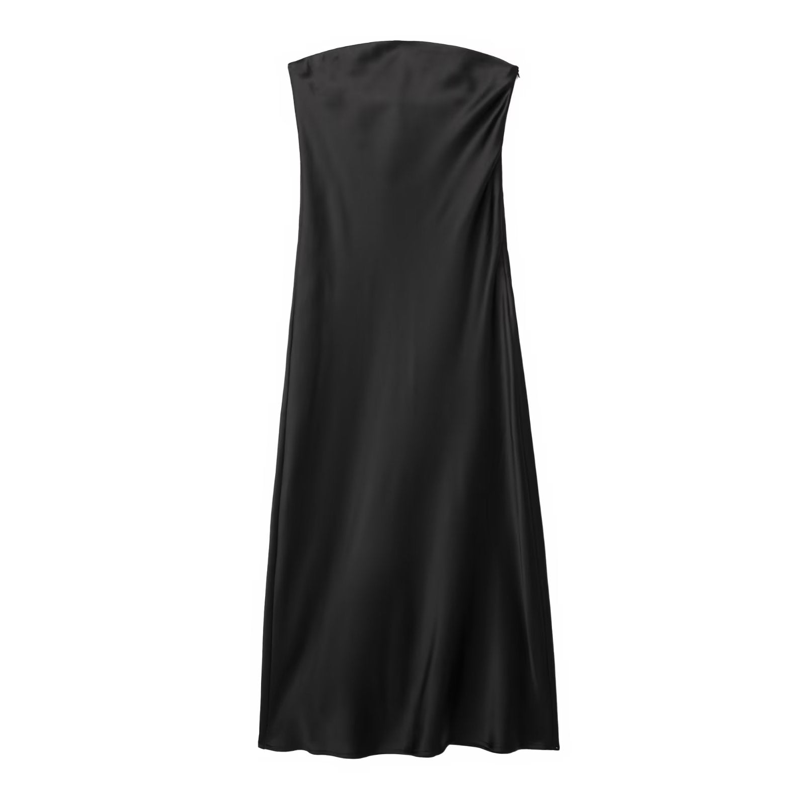 Amoi Black Midi Dress Tube Top Dress