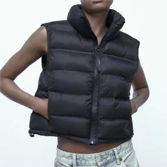 StCollar Sleeveless Cotton Padded Jacket Vest Vest Coat