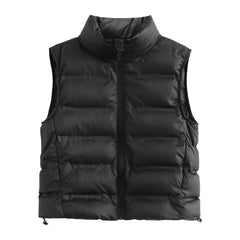 StCollar Sleeveless Cotton Padded Jacket Vest Vest Coat