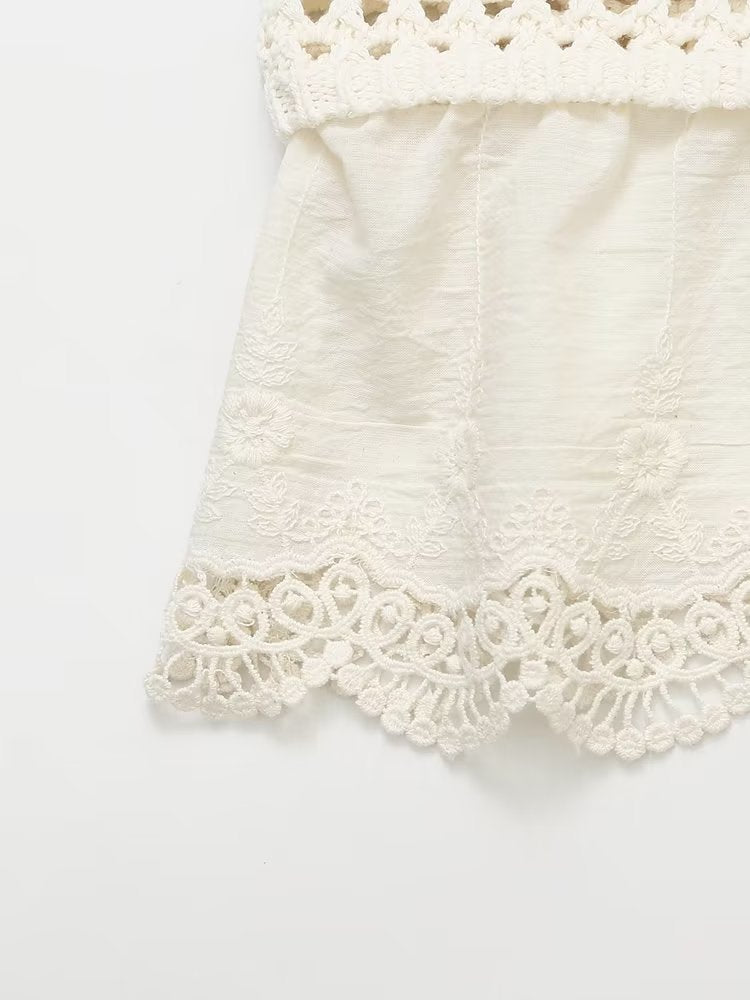 Bowknot Decoration Patchwork Knitting Top