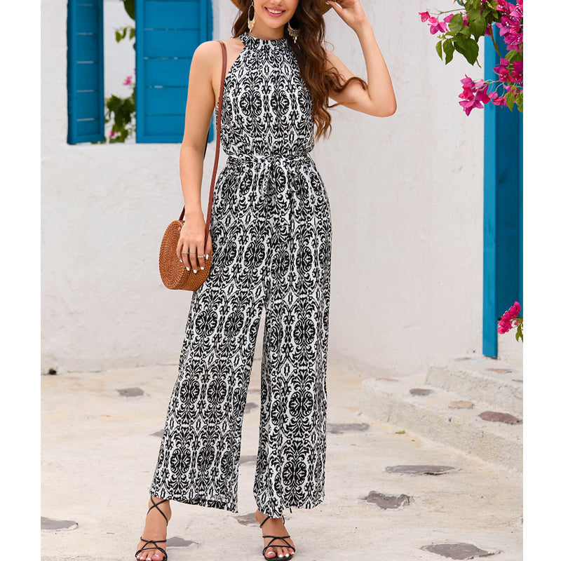 Siaman-Hose mit hängender Taille und weitem Bein im Bohemian-Stil