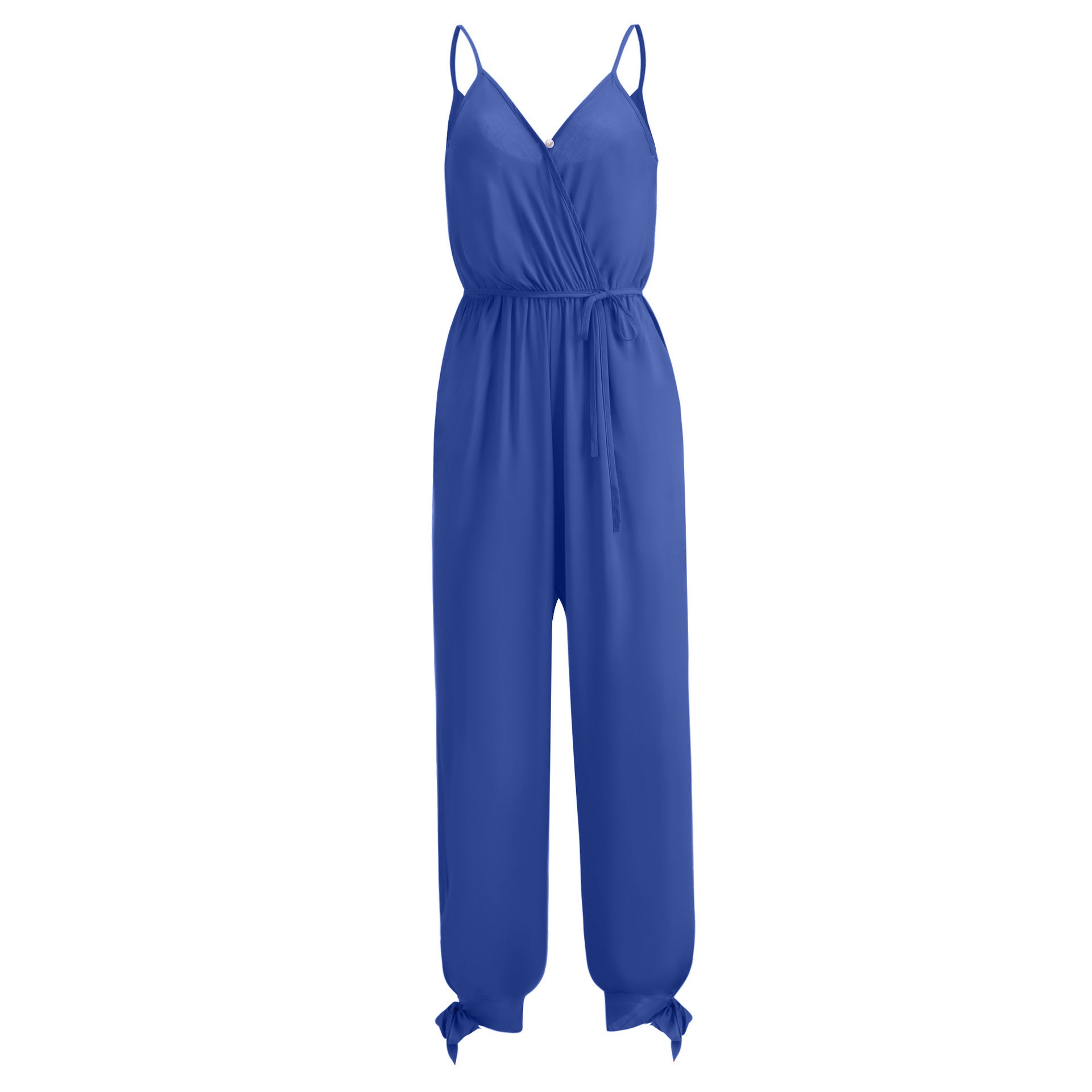 Backless Tether Deep V Plunge Plunge neck Strap Long Conjoined Trousers
