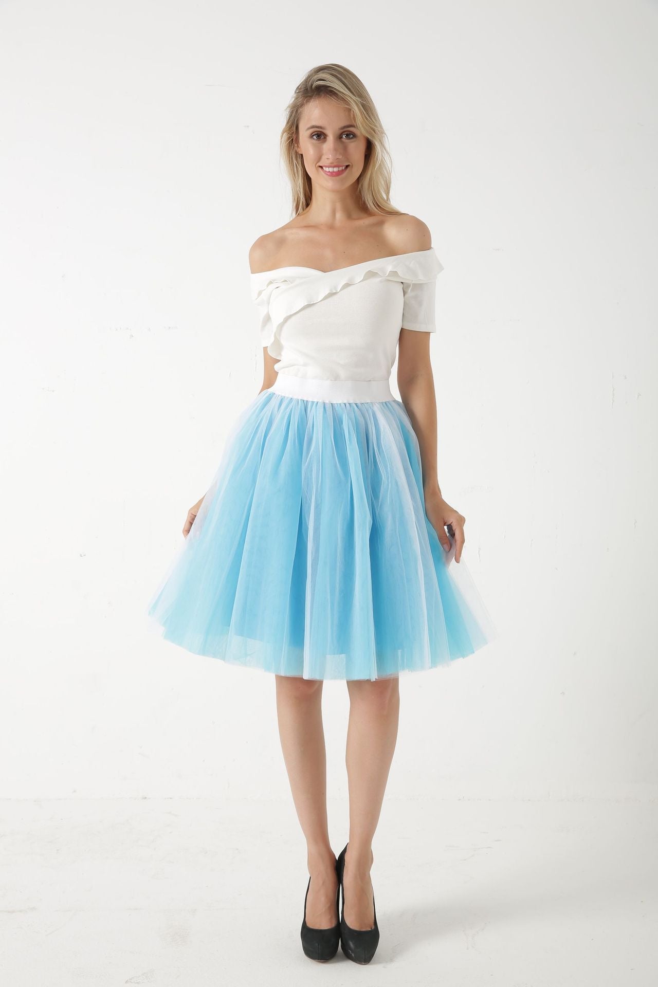 Mesh Pleated Bubble Skirt 5 Layer Mesh Skirt Tulle Skirt