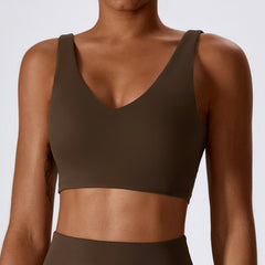 High Strength Nude Feel Yoga Bra Shockproof Tight Sports Underwear Pilates Running Workout Vest