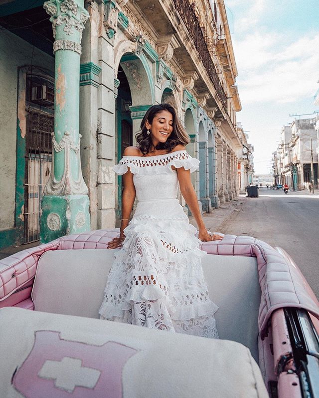 off-Shoulder Ruffled Hollow Out Cutout Wide Hem Lace Dress