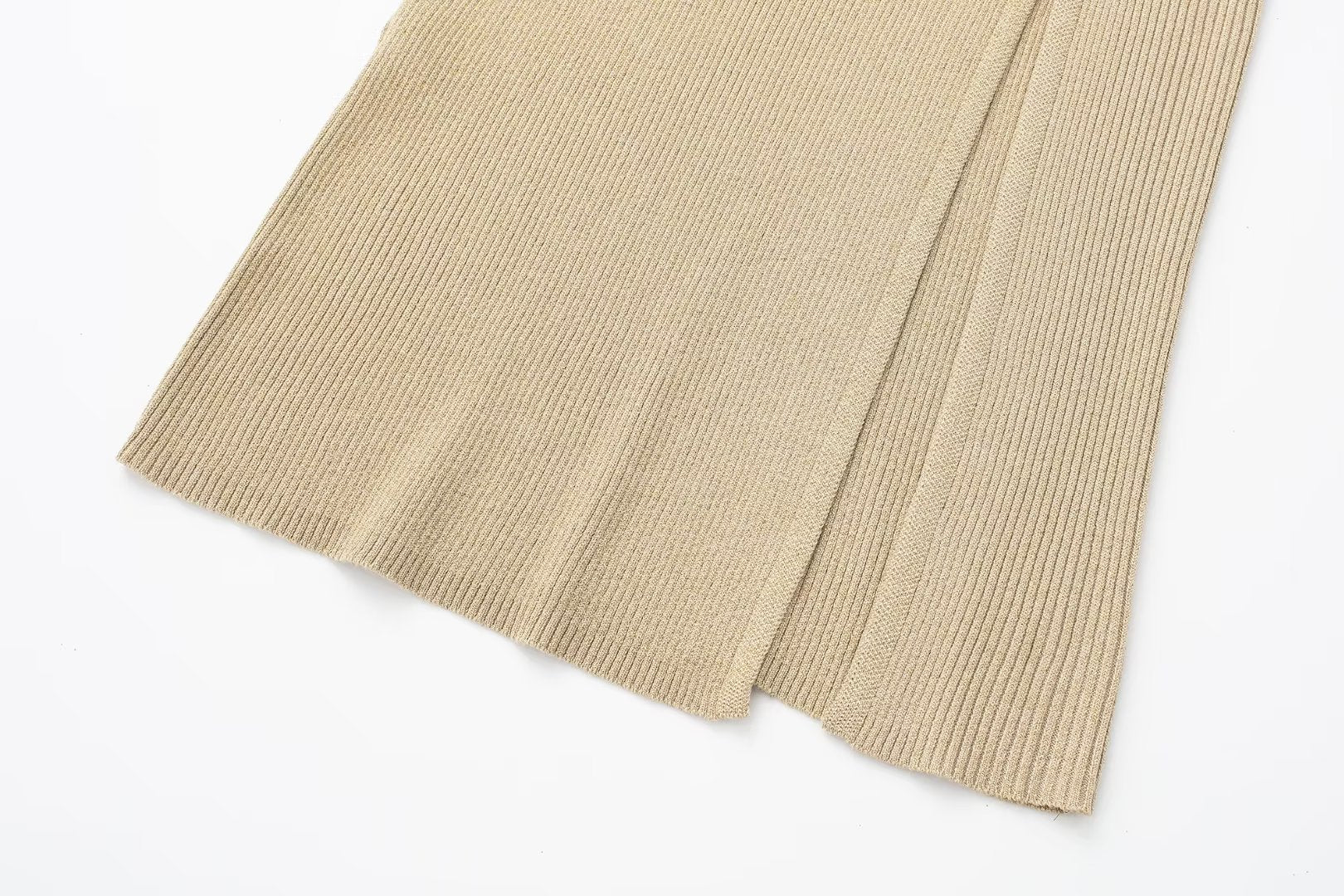 All Match Metal Thread Knitted Midi Skirt Knit Blouse