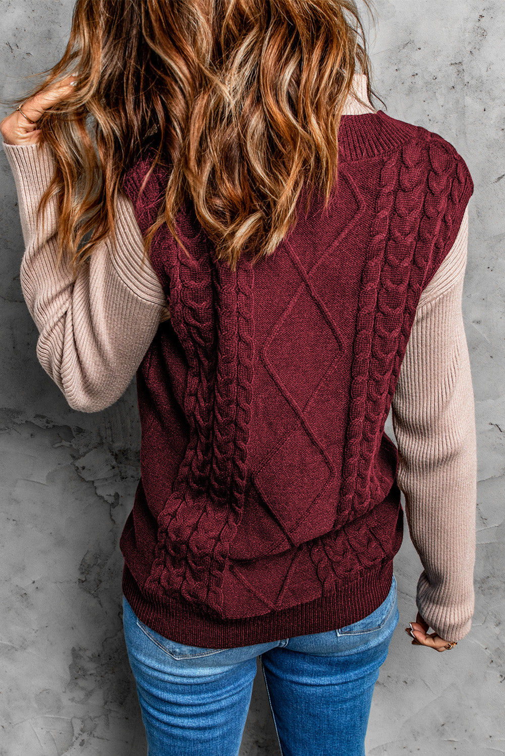 Knitted Vest Knitted Wool Pattern Pullover Sweater