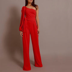Creative One Shoulder Asymmetric Jumpsuit