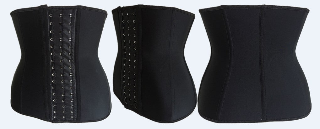 Taillentrainer, Bauchstraffung, Gummikorsett, dreilagig, große Schnalle, Stahlrippen, Latex, Körperformung, Latexkorsett