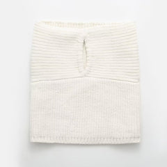 French One Word Strick-Tube-Top mit Wickeldesign auf der Brust