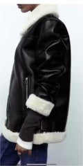 Faux Shearling Jacket Long Double Sided Padded Jacket