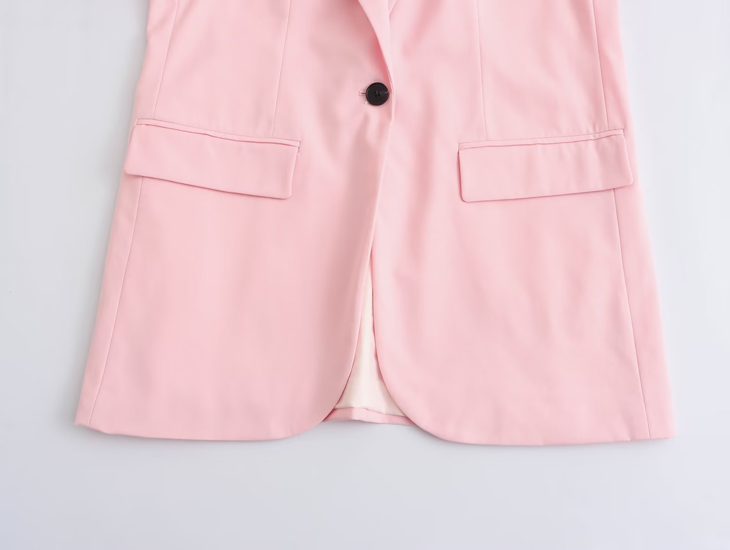 Pink Blazer Straight Casual Trousers Blouse Pants Sets