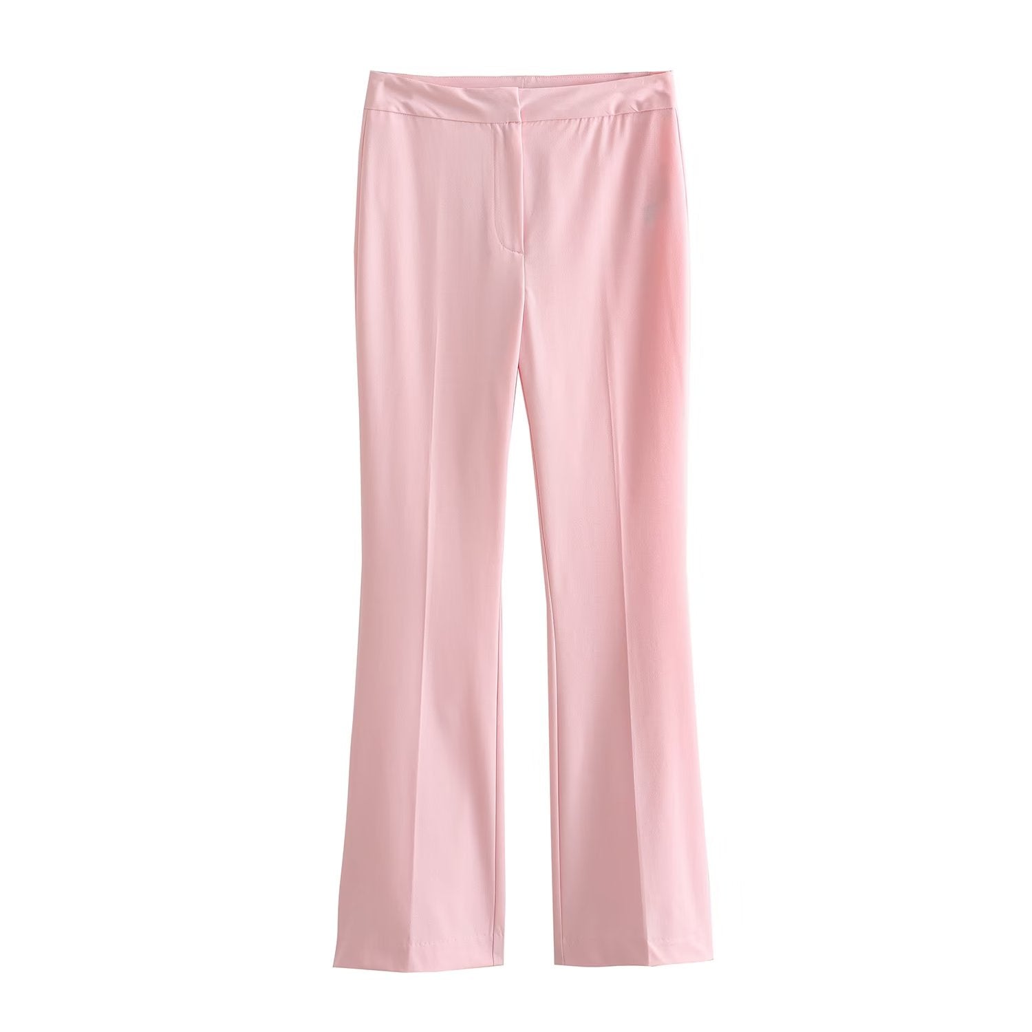 Pink Blazer Straight Casual Trousers Blouse Pants Sets