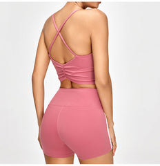 Dünner Träger, gekreuzter Beauty Back Yoga-Sport-BH