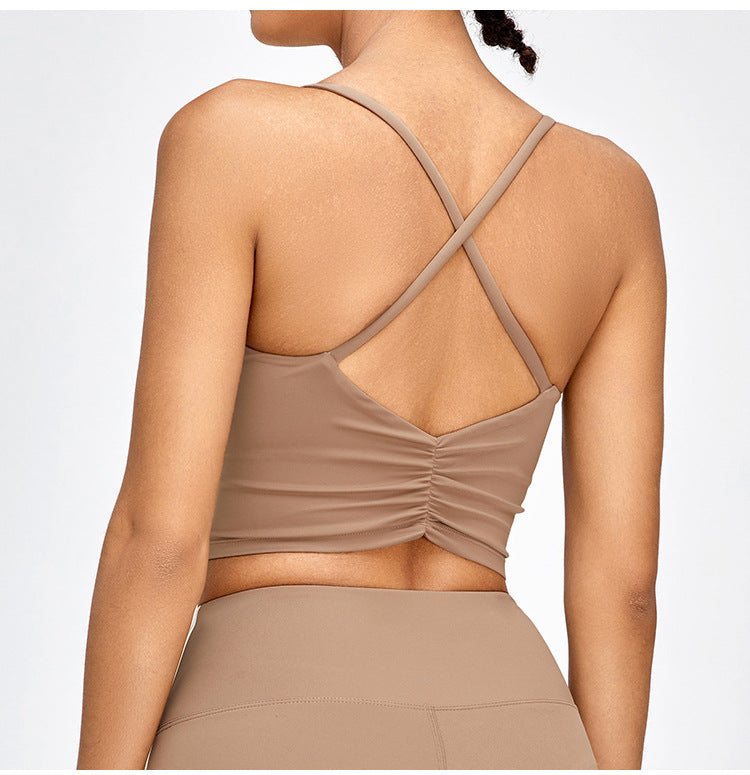 Dünner Träger, gekreuzter Beauty Back Yoga-Sport-BH