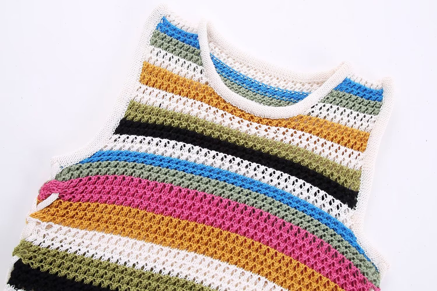 Striped Crochet Top Vest