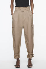Fashionable All Match High Waist Slimming Series Belt Pocket Trousers