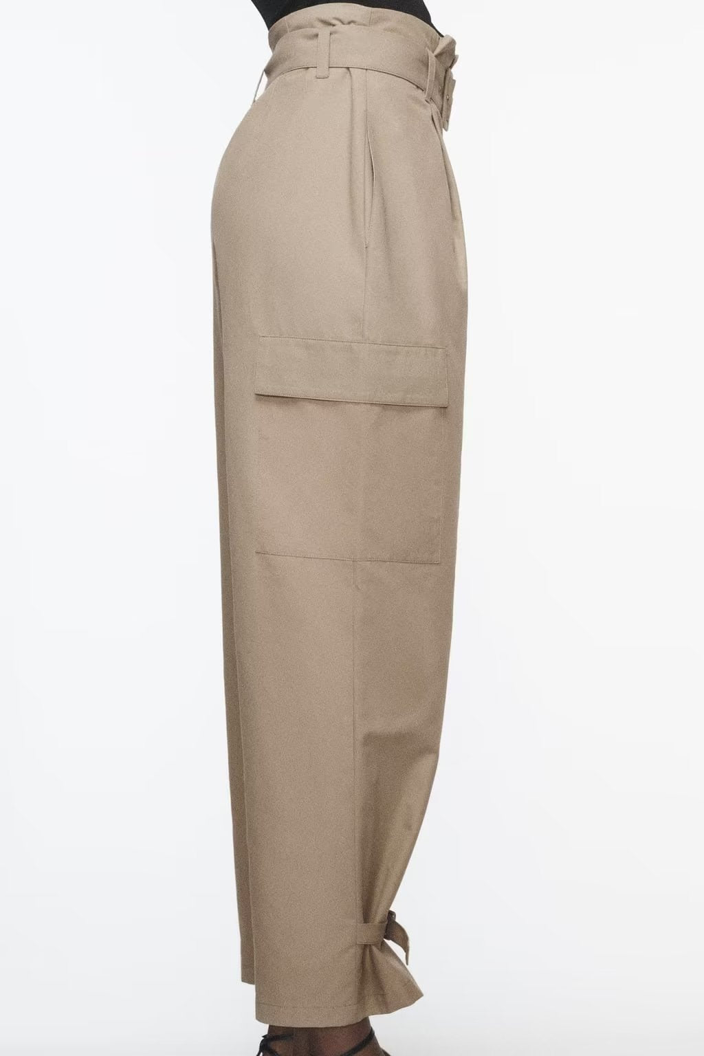 Fashionable All Match High Waist Slimming Series Belt Pocket Trousers