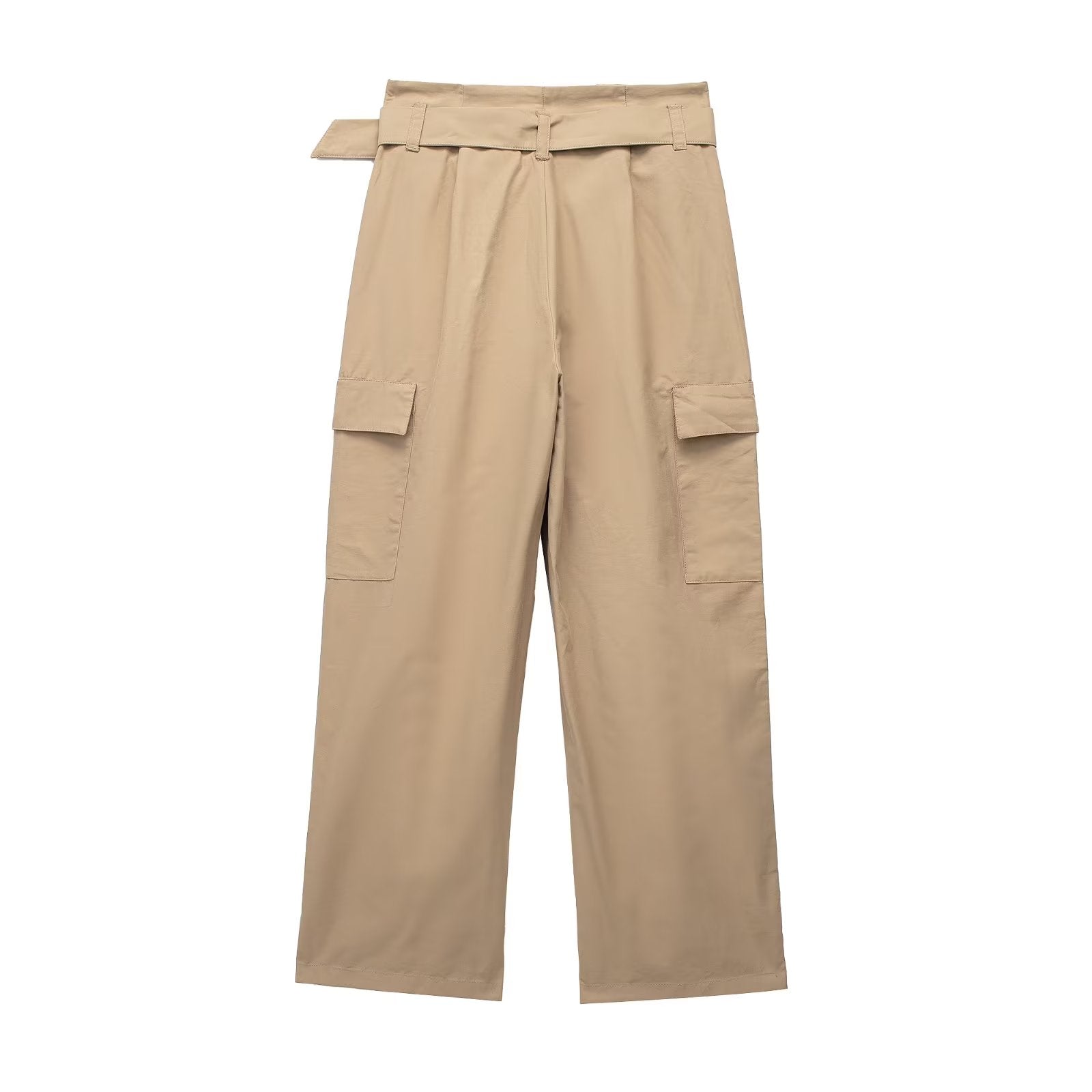 Fashionable All Match High Waist Slimming Series Belt Pocket Trousers