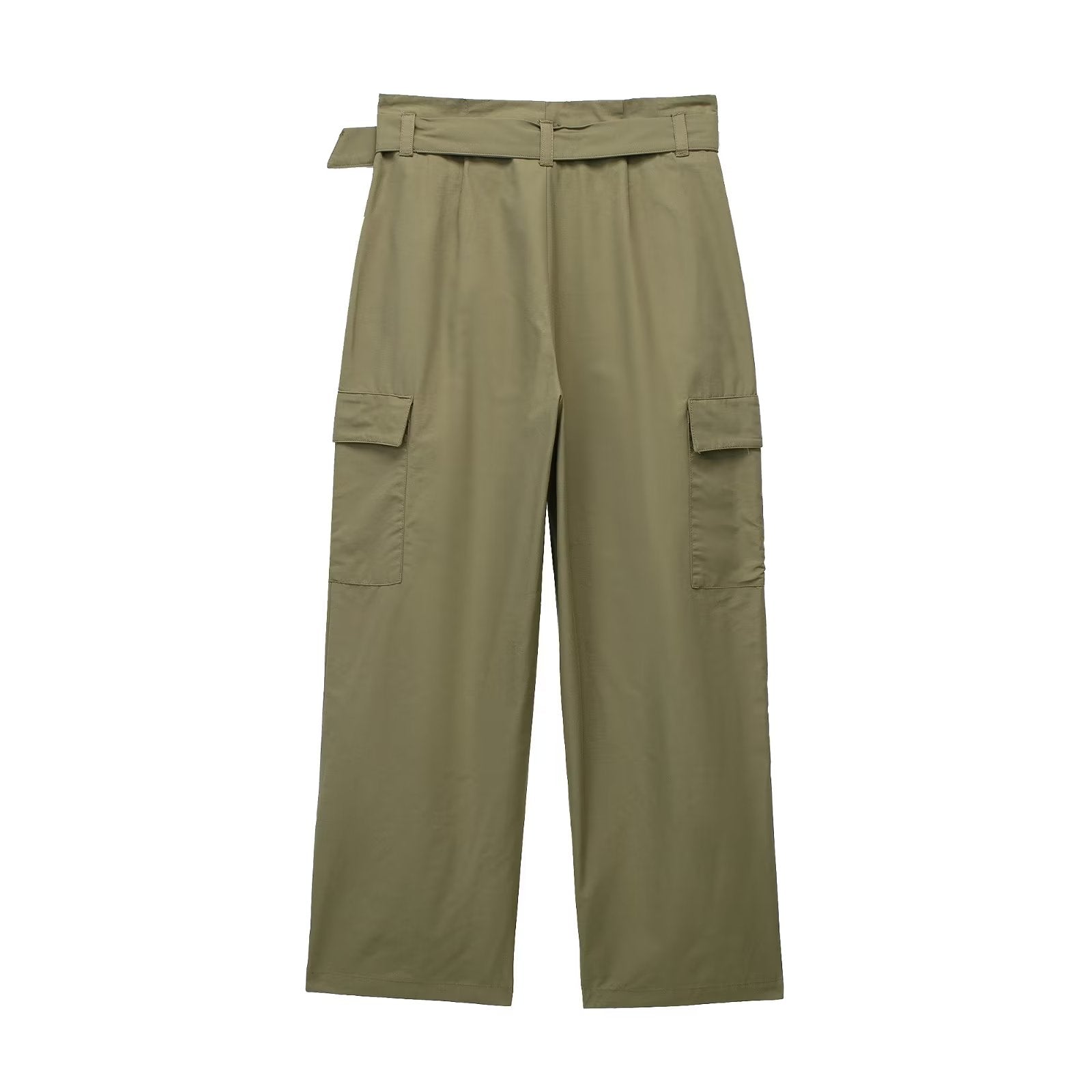 Fashionable All Match High Waist Slimming Series Belt Pocket Trousers