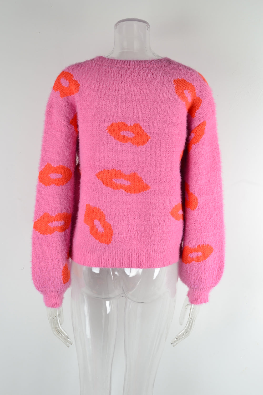 Lips Valentine Day Sweater Round Neck Pullover Love Sweater