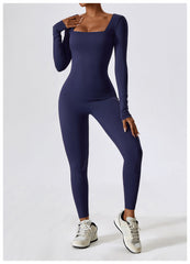 Tight Long Sleeve Yoga Wear Naked Sense Fitness Exercise Quick Drying Yoga Jumpsuit