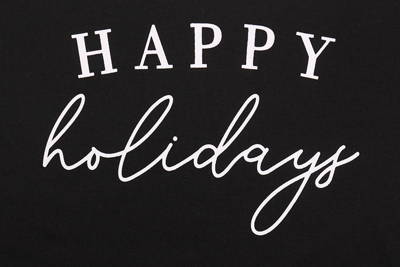 Home Letter Graphic Printing Christmas Suit