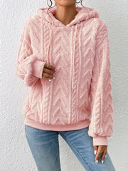 Pull d'automne en flanelle à capuche et veste ample en peluche