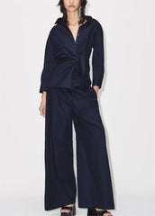 Fall Poplin Shirt Trousers Suit