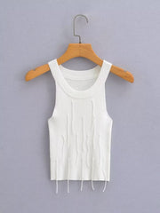 Socialite Sling Small Pearl Tassel Sleeveless Vest Top