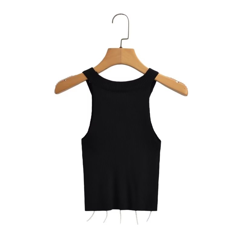 Socialite Sling Small Pearl Tassel Sleeveless Vest Top