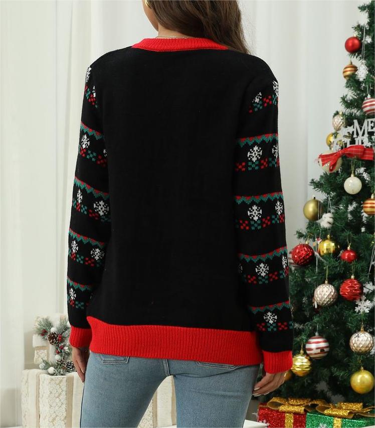round Neck Christmas Tree Jacquard Sweater Led Luminous Christmas Sweater